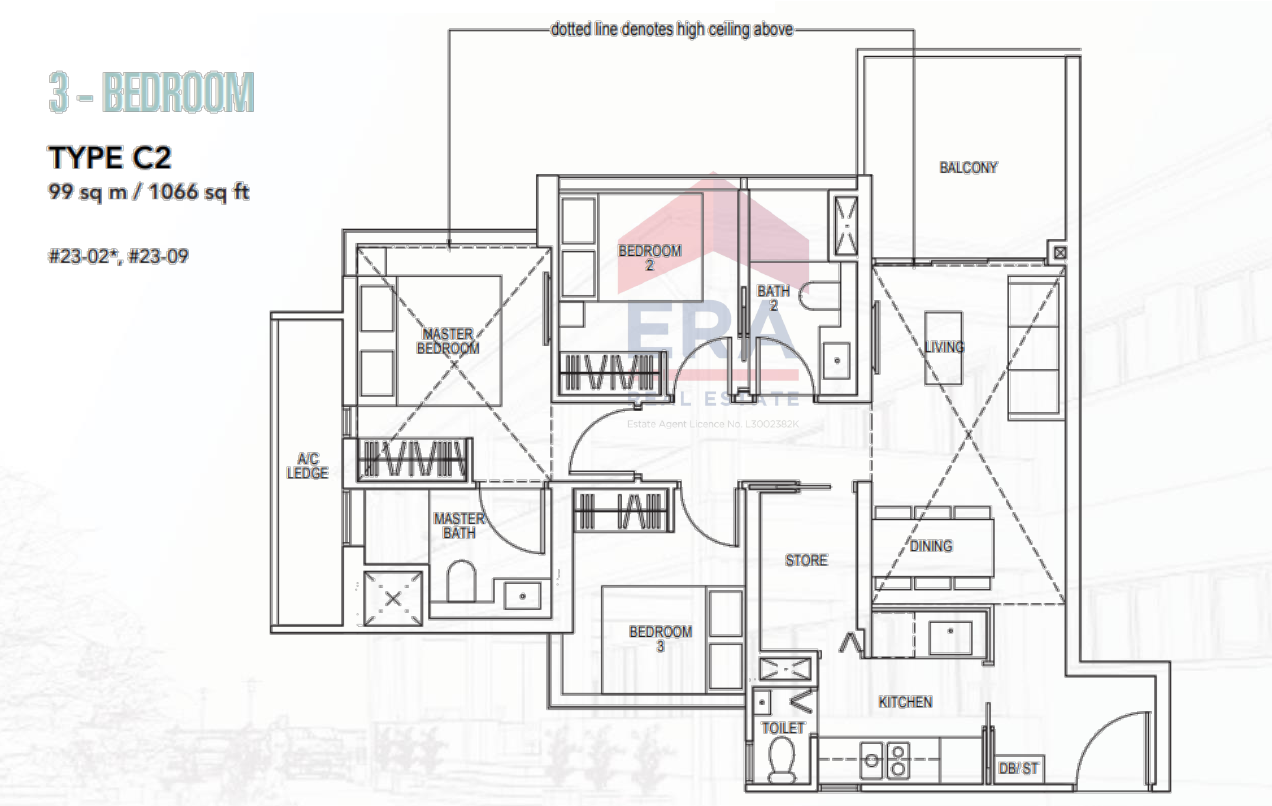 3-Bedroom · Type C2 · 1,066 sqft