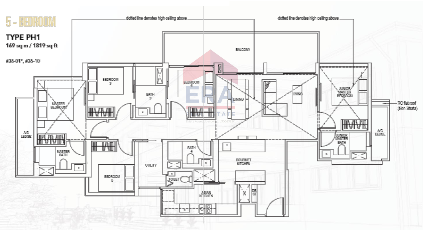 5-Bedroom Penthouse · Type PH1 · 1,819 sqft