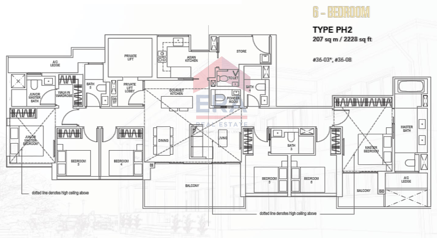 6-Bedroom Penthouse with private lift · Type PH2 · 2,228 sqft